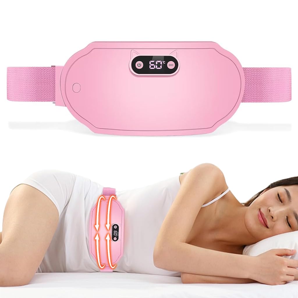 HANNEA Electric Cordless Heating Pad for Period Pain, Cramp Relief, Back Pain in Period, Belly Warmer Heating Pad with 6 Heat Levels & 6 Vibration Modes, Caring Gift Heating Pad Belt for Women HANNEA Electric Cordless Heating Pad for Period Pain, Cramp Relief, Back Pain in Period, Belly Warmer Heating Pad with 6 Heat Levels & 6 Vibration Modes, Caring Gift Heating Pad Belt for Women